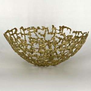 Gold Center Piece Palm Bowl