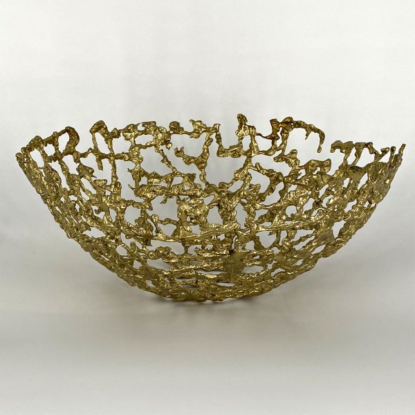 Gold Center Piece Palm Bowl